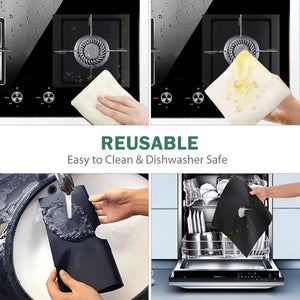 4/6/8Pcs Gas Stove Protector Cooker Cover Liner Clean Mat Pad Kitchen Gas Stove Stovetop Protector Kitchen Accessories Utensils