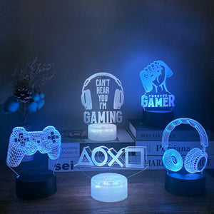 3D LED Gaming Setup RGB Lamp Gaming Room Lamp Decoration USB Powered Night Light Table Lamp For Bedroom Decor Christmas Lights