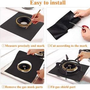 4/6/8Pcs Gas Stove Protector Cooker Cover Liner Clean Mat Pad Kitchen Gas Stove Stovetop Protector Kitchen Accessories Utensils