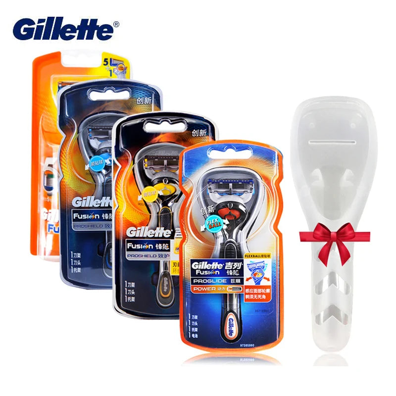 Gillette Fusion ProGlide ProShiled Safety Razor No-Slip Manual Razor Handle 5 Layers Sharp Razor Blades Men Shaving Hair Removal