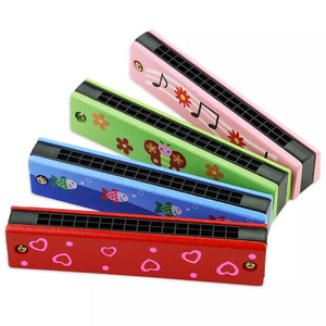 16 Holes Cute Harmonica Musical instrument Montessori Educational Toys Cartoon Pattern Kids Wind Instrument Children Gift Kids