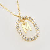 ANDYWEN 925 Sterling Silver Gold Initial Letters S K Pendant Alphabet Necklace 2021 Women Fine Jewelry Fashion Crystal