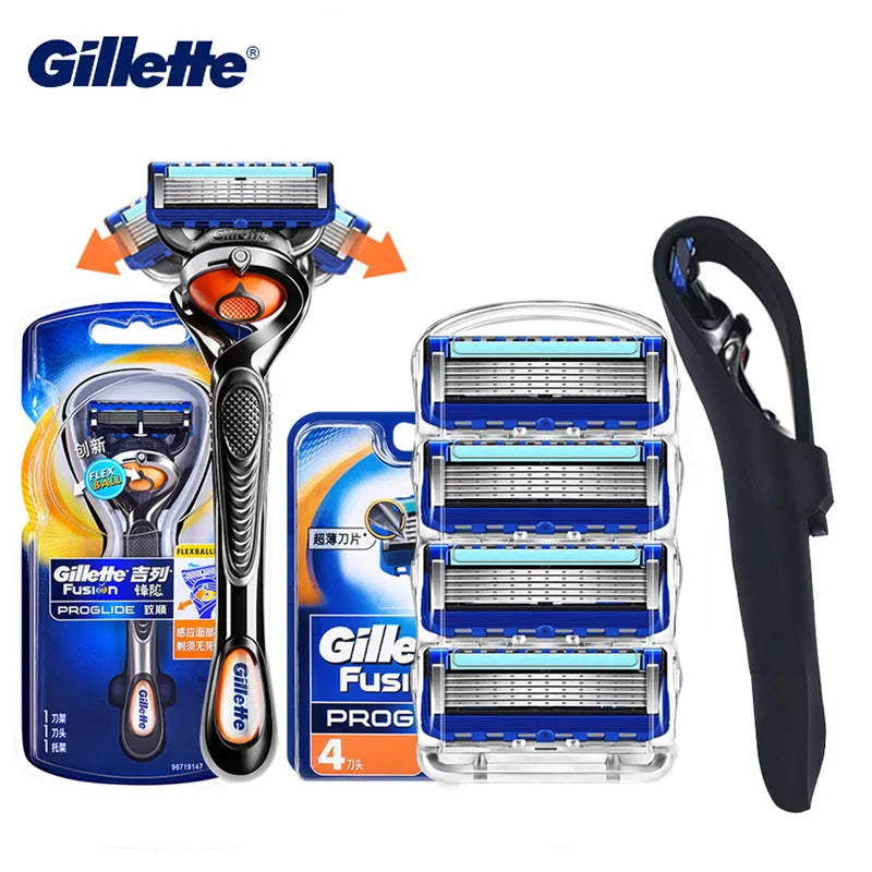 Gillette Fusion 5 Proglide Razor FlexBall Handle Technology Manual Shaving Shaver Men's Face Hair Removal Razor Blade Refills