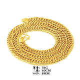 8mm 22K Gold Filled Necklace Jewelry for Men Women Bijoux Femme Collare Mujer Naszyjnik Solid 22K Gold Filled Necklace Bizuteria