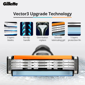 Gillette Sensor Excel Razor Blades Ultra Thin 3 Layer Sharp Shaving Blades Vector3 Men Face Hair Removal  Shaver Replace Refills