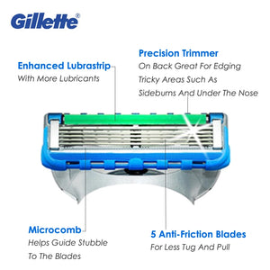 Original Gillette Fusion Proglide Power Electriic Razor Blade For Men Face Shaving Hair Removal Beard Shaver Razors Blades 8pcs