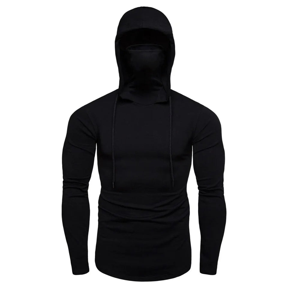 2023 New Men Solid Black Gray Hoodie Long Sleeve Hooded Sweatshirt For Man Sports Fitness Gym Running Casual Pullover Tops