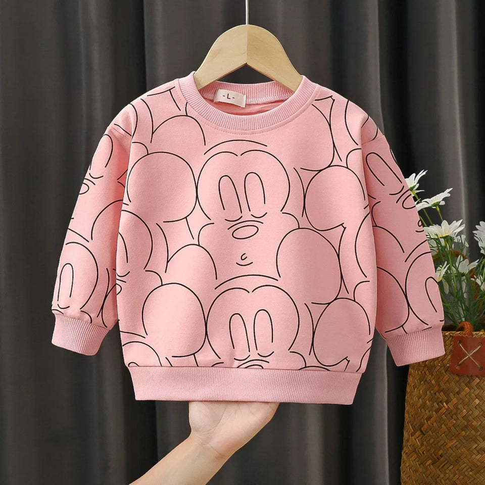 1 2 3 4 Years Old Kids Hoodie Creative Design Children's Clothes Autumn Baby Sweater Printed Mickey Girls Pullover Boys Long T