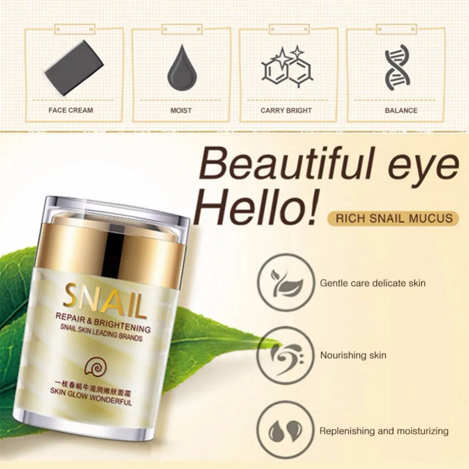 60g Snail Collagen Face Cream Age Less Natural Moisturizing Anti-Wrinkle Whitening Lifting Hydrating Nourishing Beauty Skin Care