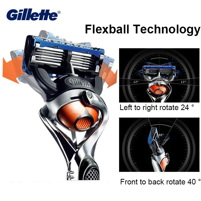 Gillette Fusion ProGlide ProShiled Safety Razor No-Slip Manual Razor Handle 5 Layers Sharp Razor Blades Men Shaving Hair Removal