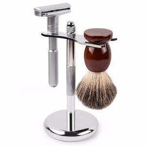 QSHAVE Adjustable Safety Razor Double Edge Classic Mens Shaving Mild to Aggressive 1-6 File Hair Removal Shaver it with 5 Blades