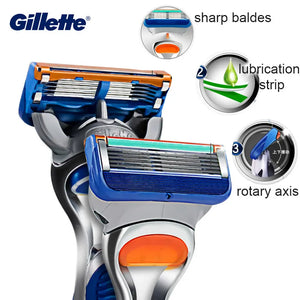 Gillette Fusion ProGlide ProShiled Safety Razor No-Slip Manual Razor Handle 5 Layers Sharp Razor Blades Men Shaving Hair Removal