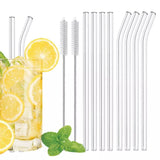 20cm Glass Smoothie Straw, Reusable Clear Drinking Straws for Smoothie Milkshakes Environmentally Friendly Drinkware Straw