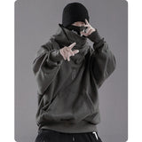 Autumn winter High collar hoodie loose comfortable Men's clothes Harajuku Hiphop streetwear Fleece hooded oversize Sweatshirt