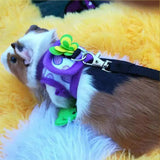 Adjustable Pet Harness Bow-knot Decor Anti-biting Polyester Small Guinea Pig Rabbit Chest Strap Leash for Walking Collars Decor