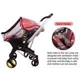 Foofoo baby carriage rain cover, Baby car seat accessories, doona baby carriage rain cover PVC breathable double zipper windproof