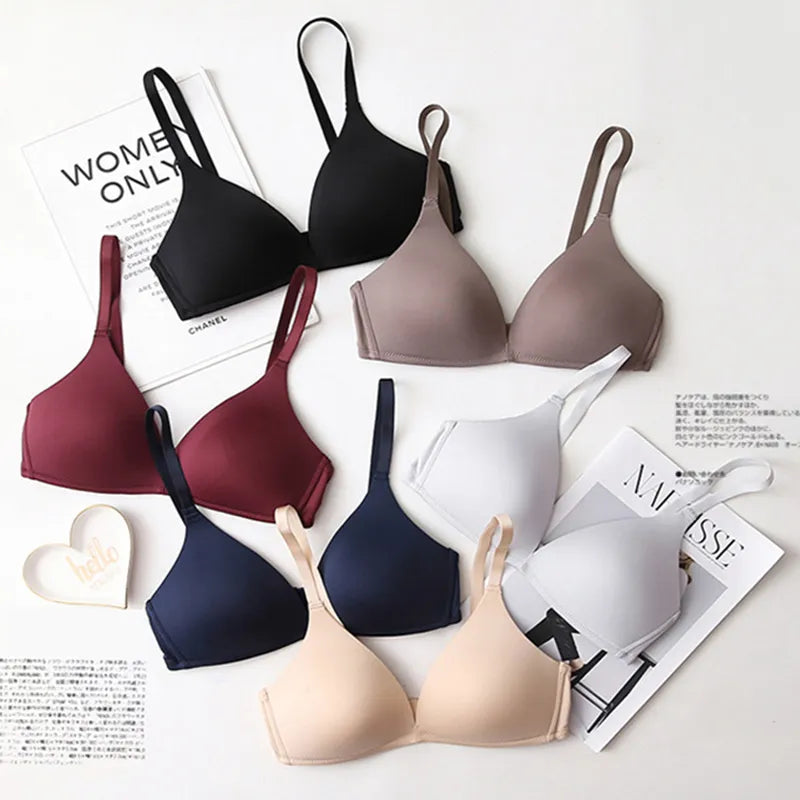 Seamless Women Bra Push Up Bras No Wire Brassiere A B Cup Underwear Sexy Bralette Three Quarters(3/4 Cup)  Lingerie