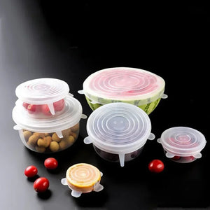 6PCS/Set Multifunctional bowl cover Fresh-keeping Cover Silicone Lids Refrigerator Sealing Preservation Film Kitchen Accessory