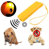 3 in 1 Pet Dog Repeller Anti Barking Device Ultrasonic Dog Repeller Stop Bark Control Training Supplies With LED Flashlight