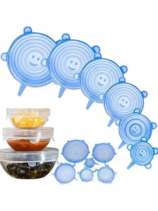 6PCS/Set Multifunctional bowl cover Fresh-keeping Cover Silicone Lids Refrigerator Sealing Preservation Film Kitchen Accessory