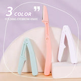 3Pcs Eyebrow Trimmer Foldable Stainless Steel Eyebrow Razor Beauty Tools for Women Body Hair Removal Tools