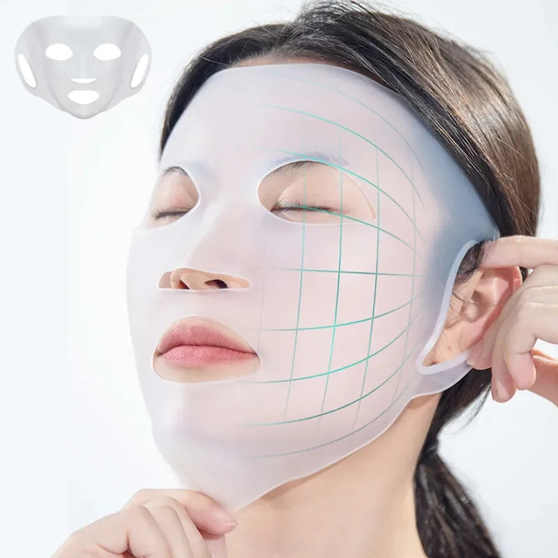 3D Silicone Mask Face Women Skin Care Tool Hanging Ear Face Mask Gel Sheet Reusable Lifting Anti Wrinkle Firming Ear Fixed Tools