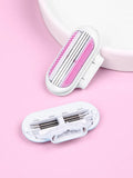 8 Pcs/ Women Bikini Hair Removal Shaving 3-Layer Stainless Steel Blade Replaceable Manual Safety Razor Blade