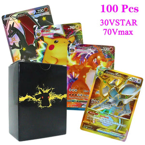 55-100pcs Pokemon English French Spanish Cards Box Vmax GX Charizard Pikachu Hobbies Collection Battle Gold Foil Card Toys Gifts