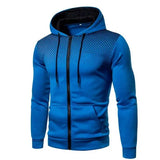 New Autumn Men's Zip Print Hoodie, Casual Solid Hooded Sweatshirt with Long Sleeves, Streetwear Hooody Coat for Male