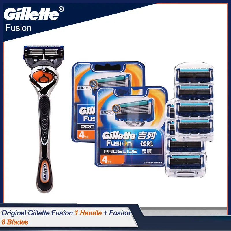 Gillette Fusion 5 Proglide Razor FlexBall Handle Technology Manual Shaving Shaver Men's Face Hair Removal Razor Blade Refills