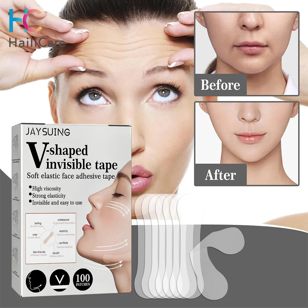 60pcs Thin Face Sticker Invisible Face Lift Patch Sticker V Face Breathable Anti Wrinkle Adhesive Tape Chin Lift Patch Skin Care