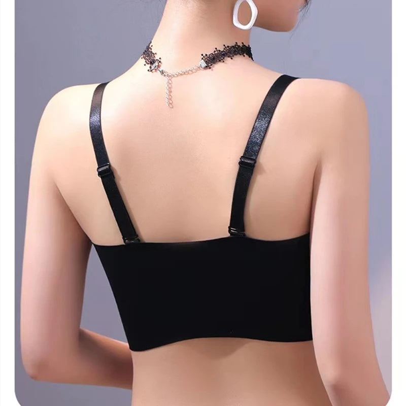 Top Beauty Back Lace Women Bra Underwear Thin Section No Steel Ring Adjustment Gather Large Size Seamless Sling Ladies Bra