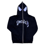 Y2K Gothic Men Zip Casual Hoodies Spider Long Sleeve Jacket Loose Scary Sweatshirt Poncho Women Coat Tops Pullover Autumn Winter