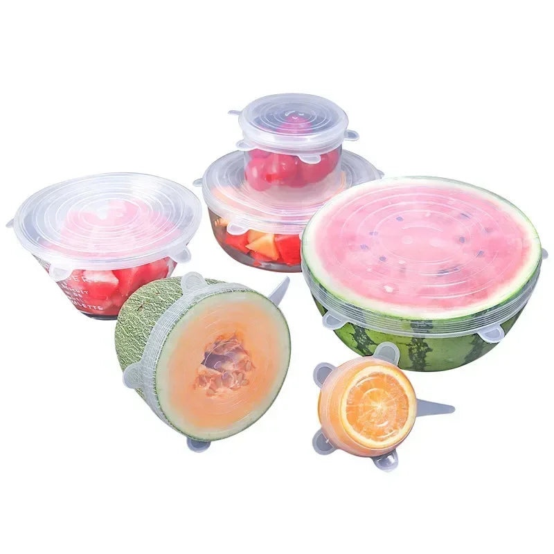 6PCS/Set Multifunctional bowl cover Fresh-keeping Cover Silicone Lids Refrigerator Sealing Preservation Film Kitchen Accessory