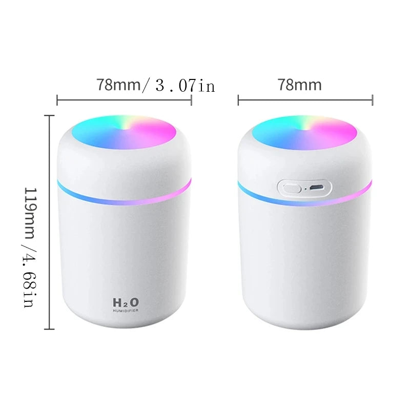 Air Humidifier Portable Mini USB 300ml H2O Aroma Diffuser With Cool Mist For Bedroom Home Car Plants Purifier Humificador