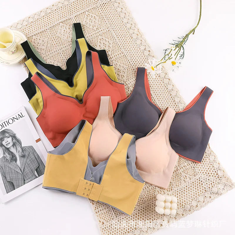 Women Sexy Ice Silk Women Bra Push Up Wire Free Female Full Coverage Breathable Brassiere Seamless Wireless Padded Bralette Underwear