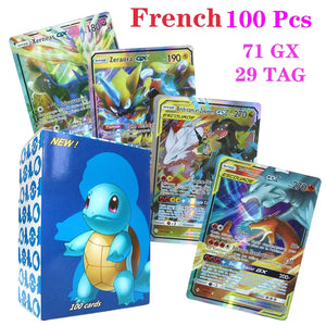 55-100pcs Pokemon English French Spanish Cards Box Vmax GX Charizard Pikachu Hobbies Collection Battle Gold Foil Card Toys Gifts