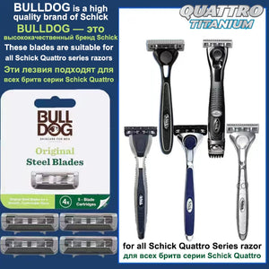 4 Blades Bulldog 5 Layers Blade Suitable For All Schick Quattro Series Razors Men's Safety Shaver Replacement