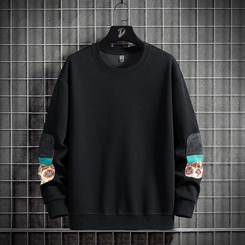 2023 Autumn New Men's Sweatshirt Round Neck Loose Casual Long Sleeve Top Large Size Hip Hop Male Sweatshirts