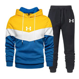 Men's Print Tracksuit Winter Casual Hoodies + Long Pants 2PCS Set and Print Hoodies Outdoor Sport Jogging Wear