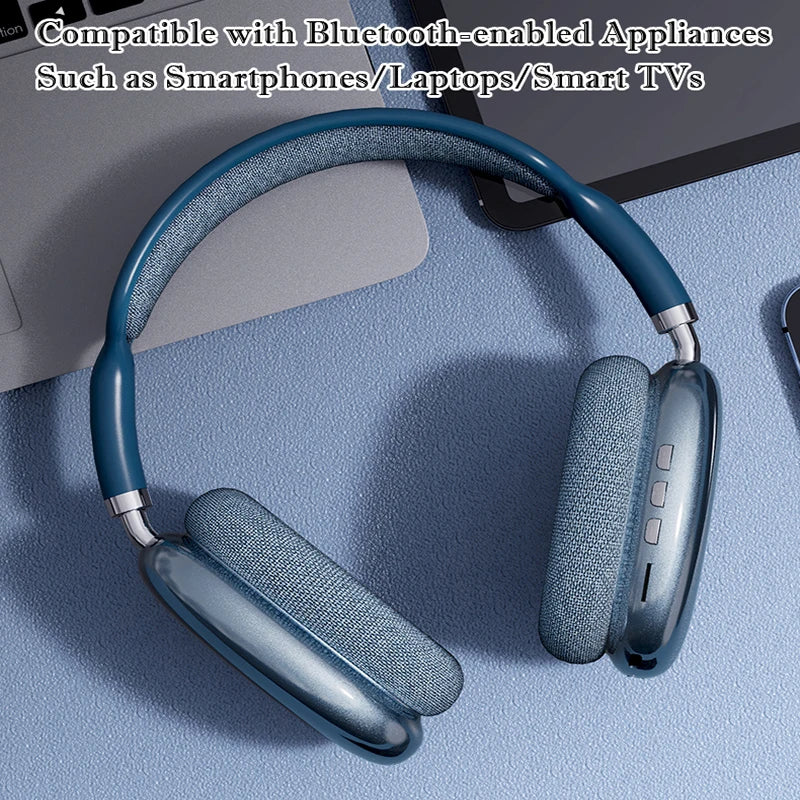 P9 Wireless Bluetooth Headphones With Mic Noise Cancelling Headsets Stereo Sound Earphones Sports Gaming P9 Pro Max Supports TF