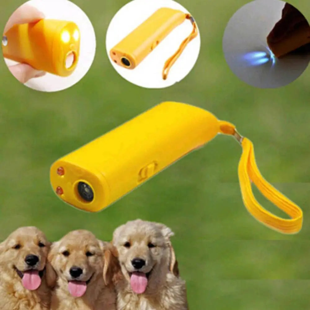 3 In 1 Dog Repeller Dog Anti Barking Device Ultrasonic Stop Bark Control Training Supplies With LED Flashlight Dog Products