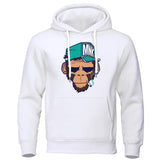 Personality Smoking Monkey Hoodie Mens Fashion Warm Sweatshirt Hip Hop Hoodies Casual Fleece Streetwear Spring Autumn New Hoody