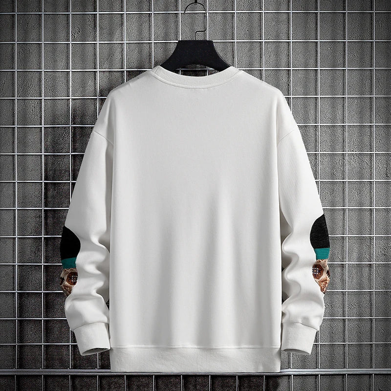 2023 Autumn New Men's Sweatshirt Round Neck Loose Casual Long Sleeve Top Large Size Hip Hop Male Sweatshirts