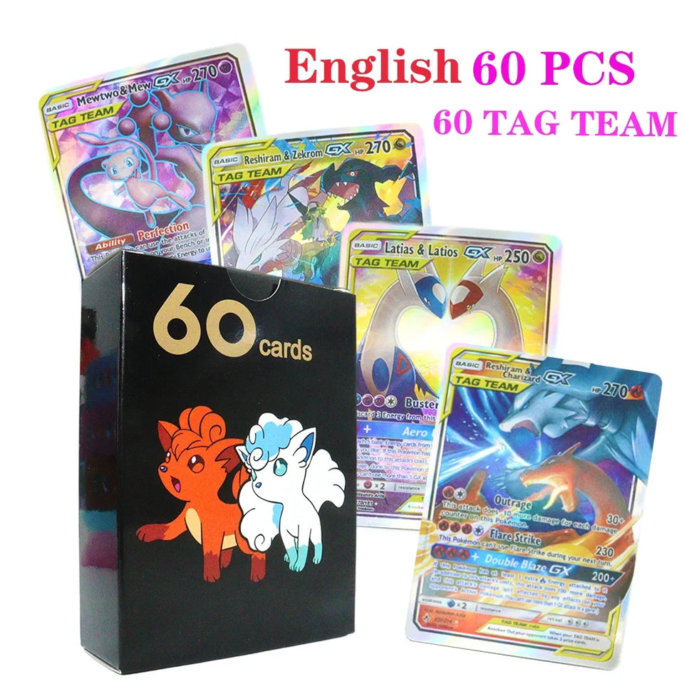 55-100pcs Pokemon English French Spanish Cards Box Vmax GX Charizard Pikachu Hobbies Collection Battle Gold Foil Card Toys Gifts