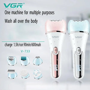 Original VGR  Electric Women Epilator Female Shaver Leg Body Hair Removal Lip Chin Depilatory Lady Bikini Trimmer Facial Hair Re