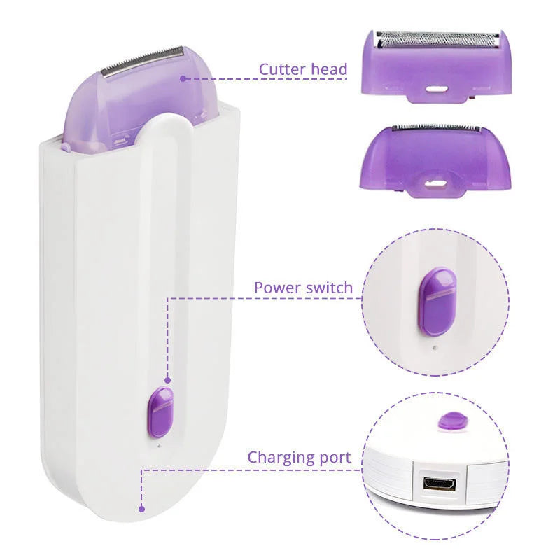 USB Rechargeable Women Epilator Portable Hair Removal Tool Rotary Shaver Body Face Leg Bikini Lip Depilator