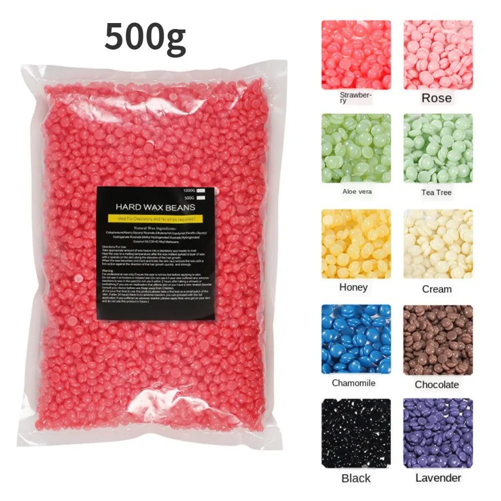 500g/Pack Wax Beans Depilatory Hot Film Pellet Removing Bikini Face Hair Legs Arm Hair Removal Bean Unisex Hair Removal