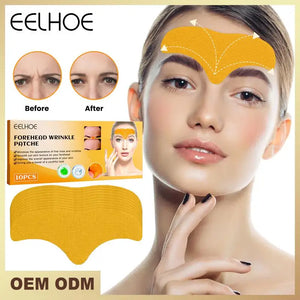 10pcs Anti-wrinkle Forehead Line Removal Gel Patch Firming Mask Frown Lines Face Skin Care Stickers Anti-aging Collagen Natural