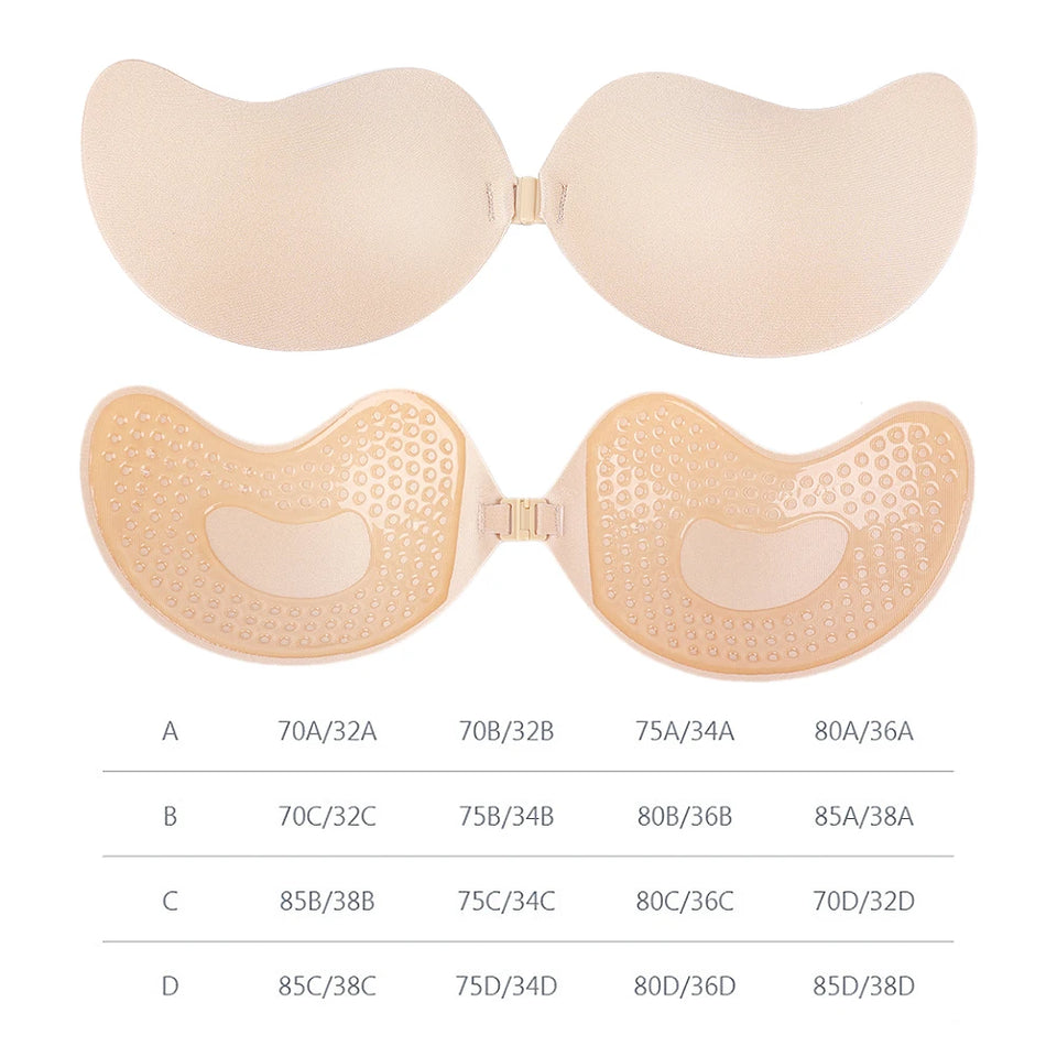 New Invisible Push Up Women Bra Backless Strapless Bra Seamless Front Closure Bralette Underwear Women Self-Adhesive Silicone Sticky